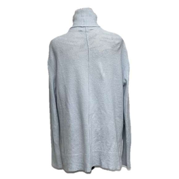 Athleta Transit Pullover Turtleneck Sweater Blue M Merino Wool Boho Lagenlook - Picture 5 of 11